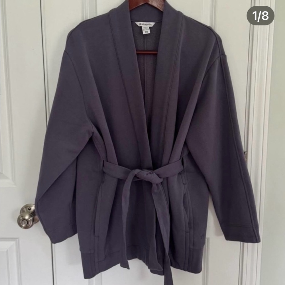 Athleta belted wrap cozy fleece cardigan S/M